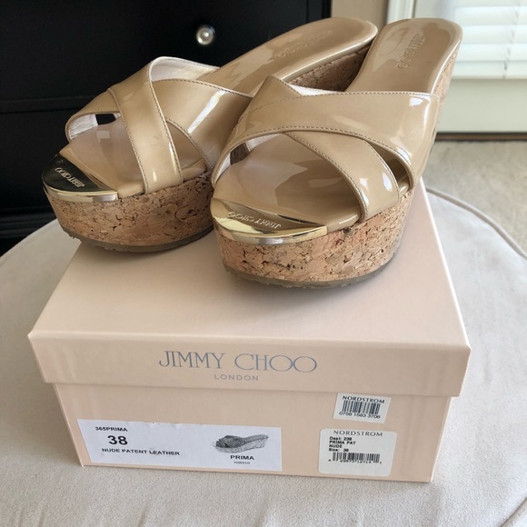 Jimmy Choo Shoes - Jimmy Choo “Prima” Cork Wedge Slides size 38